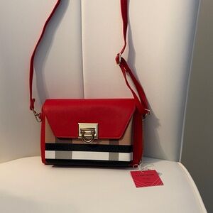ICONIC London Red and Black Crossbody Bag